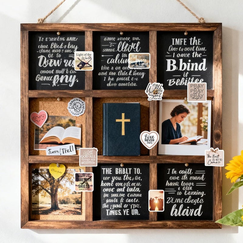 Eclazul Prayer Board Supplies Stickers - 50 Pcs Brown Bow Christian Jesus Bible Verse Decals for Adults Women Motivational Religious Book Scrapbook Mental Health Gift for Kindle Journal Water Bottles - Image 2
